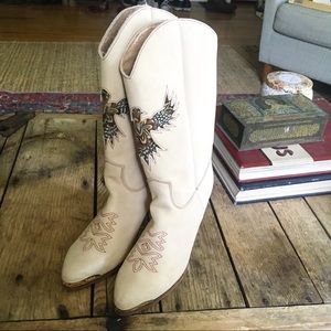 Vintage Zodiac Stacked Heel Boots